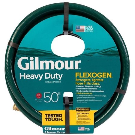 GILMOUR 1034050 Garden Hose, 50 ft L, Rubber, Green 843501-1001